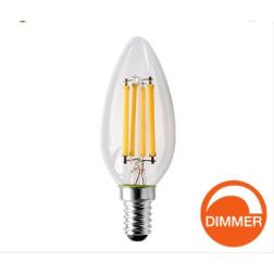 LAMPADINA LED OLIVA DIMMERABILE A FILAMENTO 4W LUCE 2700K O 4000K ATTACCO E14 D35 MM CRISTALENSI LAMPADINE - Cristalensi Shop On