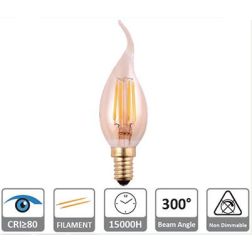 LAMPADINA LED COL AMBRA A FILAMENTO 4W LUCE 2200K ATTACCO E14 D35 MM COLPO DI VENTO CRISTALENSI LAMPADINE - Cristalensi Shop Onl