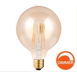 LAMPADINA GLOBO FILAMENTO COL AMBRA DIMMERABILE LED 8W LUCE 2200K ATTACCO E27 D125 MM CRISTALENSI LAMPADINE - Cristalensi Shop O