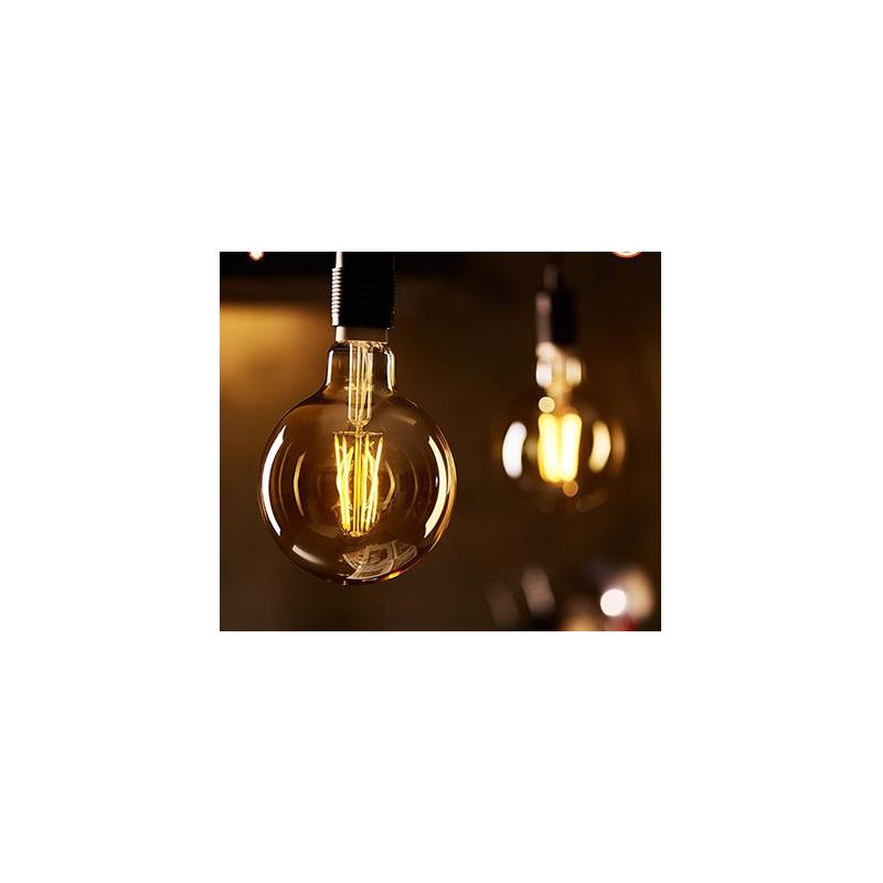 LAMPADINA GLOBO FILAMENTO COL AMBRA DIMMERABILE LED 8W LUCE 2200K ATTACCO E27 D125 MM CRISTALENSI LAMPADINE - Cristalensi Shop O