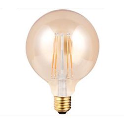 LAMPADINA GLOBO A FILAMENTO COL AMBRA LED 6W LUCE 2200K ATTACCO E27 D95 MM CRISTALENSI LAMPADINE - Cristalensi Shop Online