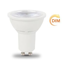 LAMPADINA ATTACCO GU10 LED 6,5W DIMMERABILE LUCE 3000K,4000K O 6500K SCHERMO TRASPARENTE MM 50X56 CRISTALENSI LAMPADINE - Crista