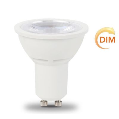 LAMPADINA ATTACCO GU10 LED 6,5W DIMMERABILE LUCE 3000K,4000K O 6500K SCHERMO TRASPARENTE MM 50X56 CRISTALENSI LAMPADINE - Crista