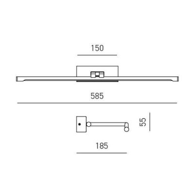 MAGIS APPLIQUE MODERNA ORIENTABILE LED 10W LUCE 3000K O 4000K IN METALLO 4 FINITURE COLORE GEA LUCE - Cristalensi Shop Online