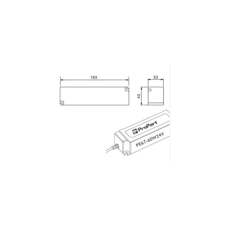 DRIVER ALIMENTATORE IP67 24V 60W 2.5A PER STRIP LED CRISTALENSI LAMPADINE - Cristalensi Shop Online