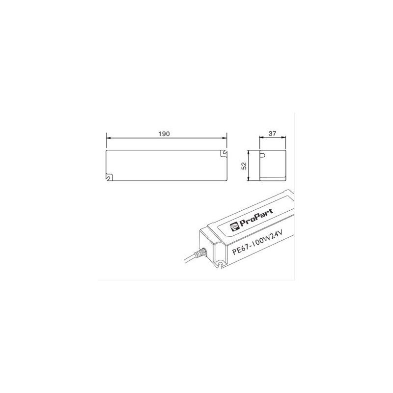 DRIVER ALIMENTATORE IP67 24V 100W 4.16A PER STRIP LED CRISTALENSI LAMPADINE - Cristalensi Shop Online