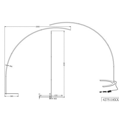 SHANGHAI PIANTANA AD ARCO IN METALLO A LED 18W DIMMERABILE INTEGRATO IN 2 COLORI TRIO LIGHTING - Cristalensi Shop Online