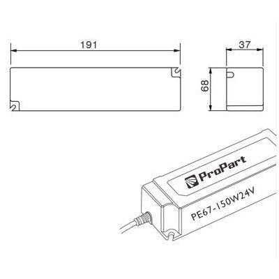 DRIVER ALIMENTATORE IP67 24V 150W 6.25A PER STRIP LED CRISTALENSI LAMPADINE - Cristalensi Shop Online