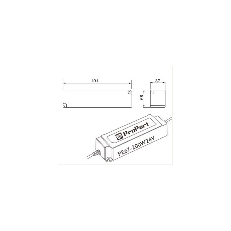 DRIVER ALIMENTATORE IP67 24V 200W 8.33A PER STRIP LED CRISTALENSI LAMPADINE - Cristalensi Shop Online