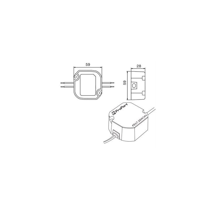 DRIVER ALIMENTATORE IP67 24V 20W 0.83A PER STRIP LED CRISTALENSI LAMPADINE - Cristalensi Shop Online