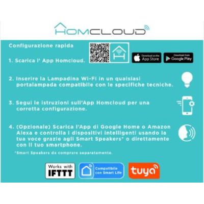 LAMPADINA WI-FI A FILAMENTO ATTACCO E27 LUCE BIANCA DINAMICA CCT DIMMERABILE CRISTALENSI LAMPADINE - Cristalensi Shop Online