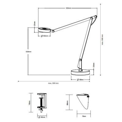 AMSTERDAM LAMPADA DA TAVOLO E PARETE A LED IN DUE COLORI 5W TRIO LIGHTING - Cristalensi Shop Online