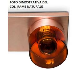 CHAPEAU SOSPENSIONE SINGOLA VINTAGE IN RAME O ALLUMINIO DIFFUSORE IN VETRO D13 CM E H11 CM TOSCOT - Cristalensi Shop Online 2