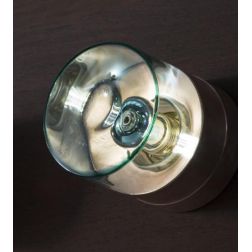 CHAPEAU PICCOLA APPLIQUE VINTAGE IN RAME O ALLUMINIO DIFFUSORE IN VETRO D13 CM TOSCOT - Cristalensi Shop Online