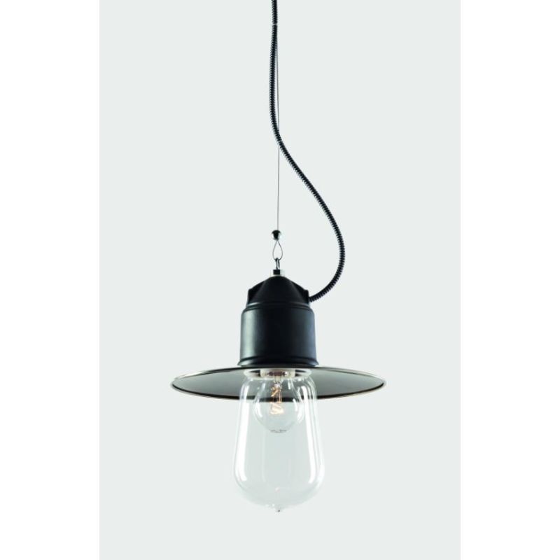 NOVECENTO SOSPENSIONE VINTAGE SINGOLA PIATTO IN CERAMICA CON CAVI IN TESSUTO COLORATO TOSCOT - Cristalensi Shop Online