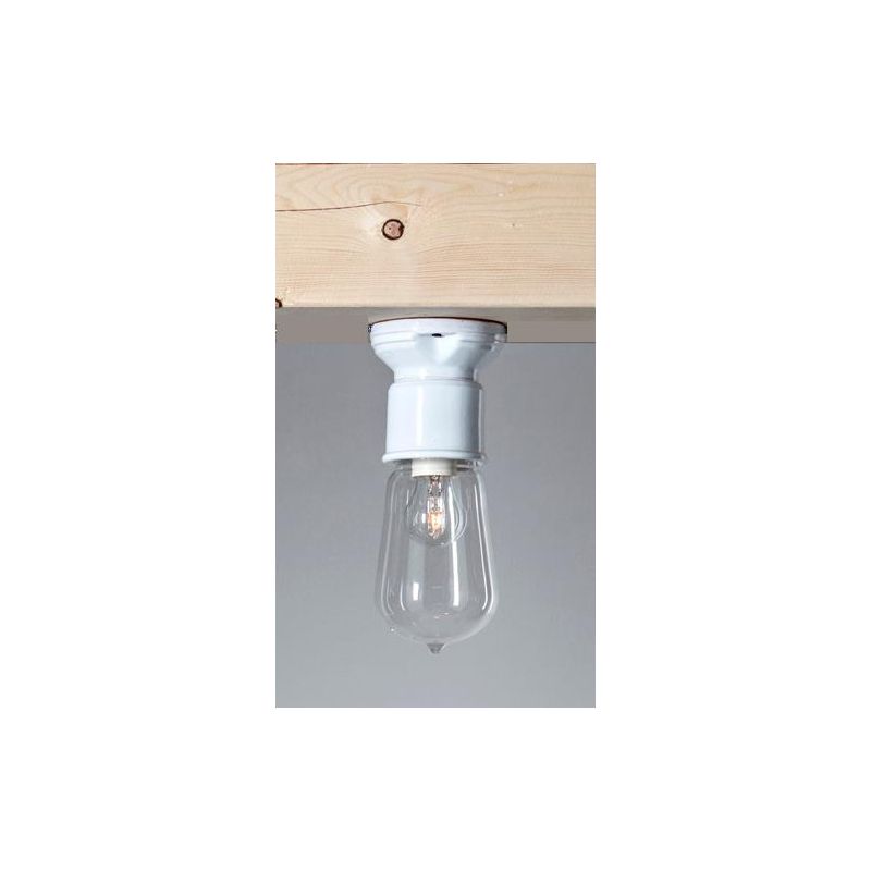 NOVECENTO PICCOLA PLAFONIERA VINTAGE IN CERAMICA E DIFFUSORE IN VETRO D12 CM TOSCOT - Cristalensi Shop Online