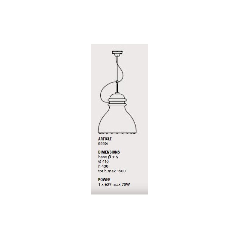 BATTERSEA SOSPENSIONE GRANDE VINTAGE IN CERAMICA D41 CM H43 CM TOSCOT - Cristalensi Shop Online