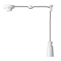 BATTERSEA SOSPENSIONE SINGOLA CON DECENTRO CERAMICA STILE VINTAGE TOSCOT - Cristalensi Shop Online