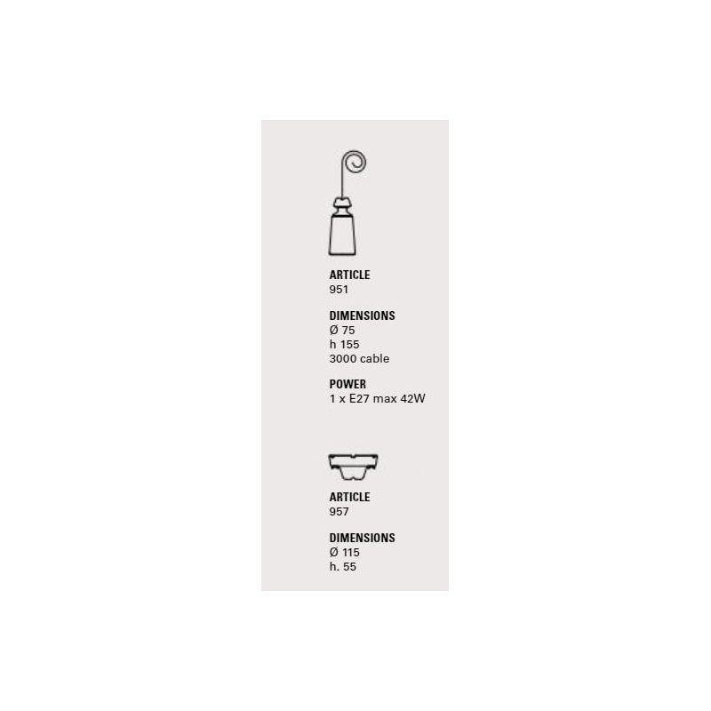 BATTERSEA SOSPENSIONE SINGOLA CON DECENTRO CERAMICA STILE VINTAGE TOSCOT - Cristalensi Shop Online