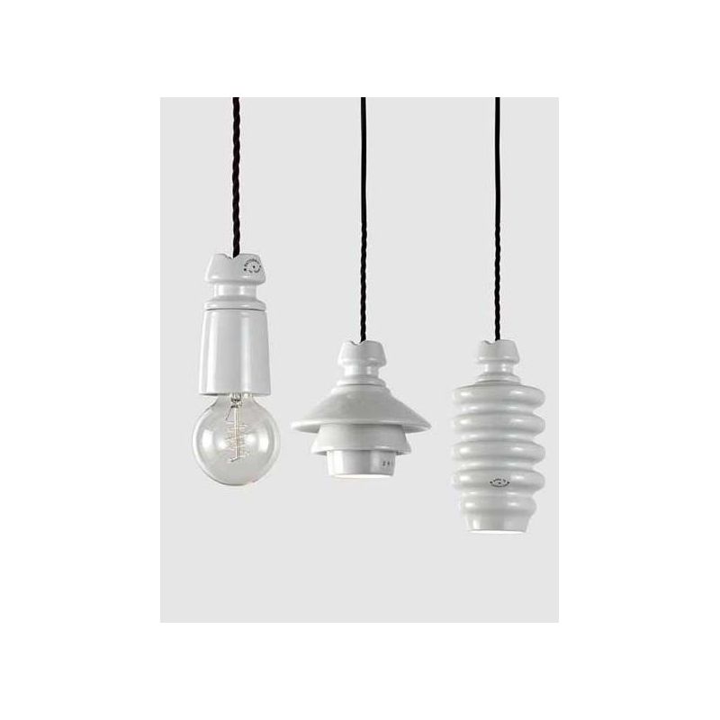 BATTERSEA SOSPENSIONE 6 LUCI VINTAGE IN CERAMICA DIFFUSORI MISTI TOSCOT - Cristalensi Shop Online