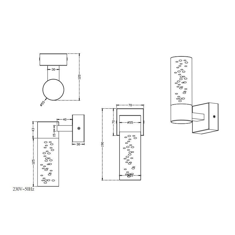 BOLSA AP1 APPLIQUE IN METALLO CROMATO A LED INTEGRATO IP44 TRIO LIGHTING - Cristalensi Shop Online