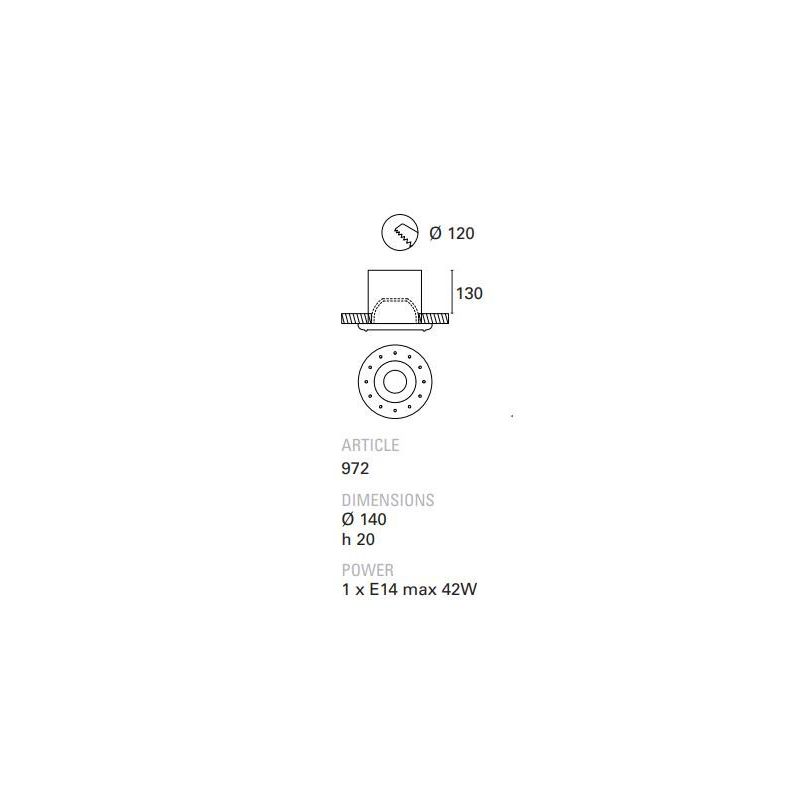 BATTERSEA FARETTO DA INCASSO ROTONDO D14 CM IN CERAMICA ATTACCO E14 TOSCOT - Cristalensi Shop Online