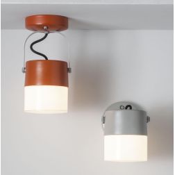 SWING PLAFONIERA APPLIQUE IN TERRACOTTA CON VETRO BIANCO OPALE D13 CM VINTAGE TOSCOT - Cristalensi Shop Online