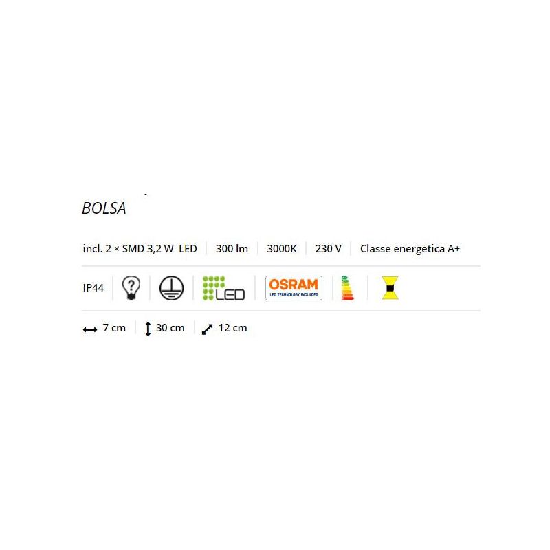 BOLSA AP2 APPLIQUE IN METALLO CROMATO A LED INTEGRATO IP44 TRIO LIGHTING - Cristalensi Shop Online