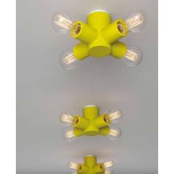 TRAFFIC PLAFONIERA APPLIQUE 4 LUCI IN CERAMICA COLORATA D22 CM MADE IN ITALY TOSCOT - Cristalensi Shop Online