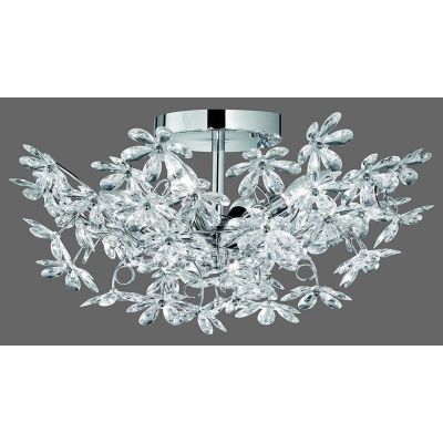 FLOWER 4 PLAFONIERA CON FIORI IN CRISTALLO POLIMERO COLORATI O TRASPARENTI D.51 RL - Cristalensi Shop Online
