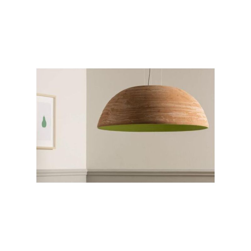 NOTORIUS SOSPENSIONE RUSTICA A CAMPANA D60 CM IN CERAMICA DECORATA MADE IN ITALY TOSCOT - Cristalensi Shop Online