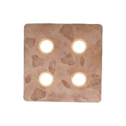 VIVALDI PLAFONIERA 4 LUCI QUADRATA 45X45 RUSTICA IN CERAMICA MADE IN ITALY ATTACCO GX53 TOSCOT - Cristalensi Shop Online
