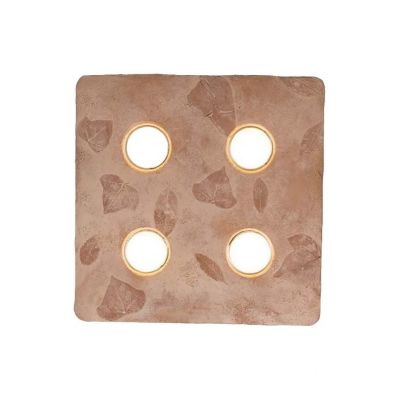 VIVALDI PLAFONIERA 4 LUCI QUADRATA 45X45 RUSTICA IN CERAMICA MADE IN ITALY ATTACCO GX53 TOSCOT - Cristalensi Shop Online