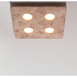 VIVALDI PLAFONIERA 4 LUCI QUADRATA 45X45 RUSTICA IN CERAMICA MADE IN ITALY ATTACCO GX53 TOSCOT - Cristalensi Shop Online 2