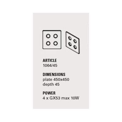 VIVALDI PLAFONIERA 4 LUCI QUADRATA 45X45 RUSTICA IN CERAMICA MADE IN ITALY ATTACCO GX53 TOSCOT - Cristalensi Shop Online