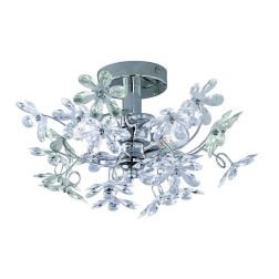 FLOWER 2 PLAFONIERA CON FIORI IN CRISTALLO POLIMERO COLORATI O TRASPARENTI D.38 RL - Cristalensi Shop Online 2