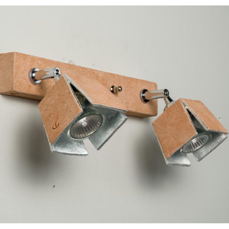 APUANE FARETTO A PARETE ORIENTABILE 2 LUCI IN CERAMICA DECORATA A MANO IN ITALIA ATTACCO GU10 TOSCOT - Cristalensi Shop Online