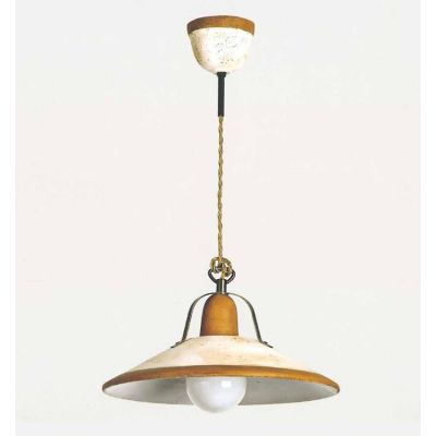 ASIAGO SOSPENSIONE RUSTICA D37 CM IN CERAMICA DECORATA MADE IN ITALY ATTACCO E27 TOSCOT - Cristalensi Shop Online