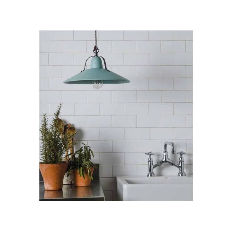 ASIAGO SOSPENSIONE RUSTICA D44 CM IN CERAMICA DECORATA MADE IN ITALY ATTACCO E27 TOSCOT - Cristalensi Shop Online