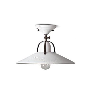 ASIAGO PLAFONIERA RUSTICA PIATTO D25 CM IN CERAMICA DECORATA MADE IN ITALY ATTACCO E27 TOSCOT - Cristalensi Shop Online