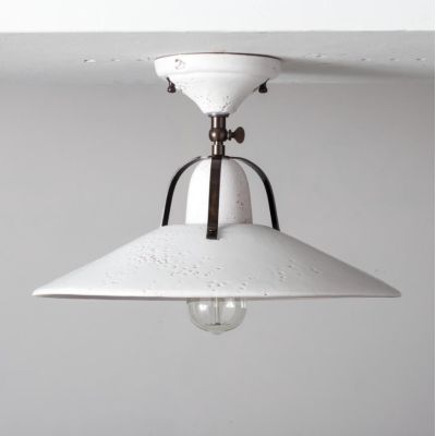 ASIAGO PLAFONIERA RUSTICA PIATTO D37 CM IN CERAMICA DECORATA MADE IN ITALY ATTACCO E27 TOSCOT - Cristalensi Shop Online