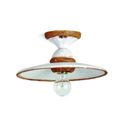 SETTIMELLO PLAFONIERA RUSTICA D22 CM MADE IN ITALY IN TERRACOTTA DECORATA A MANO TOSCOT - Cristalensi Shop Online