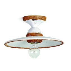 SETTIMELLO PLAFONIERA RUSTICA D35 CM MADE IN ITALY IN TERRACOTTA DECORATA A MANO TOSCOT - Cristalensi Shop Online