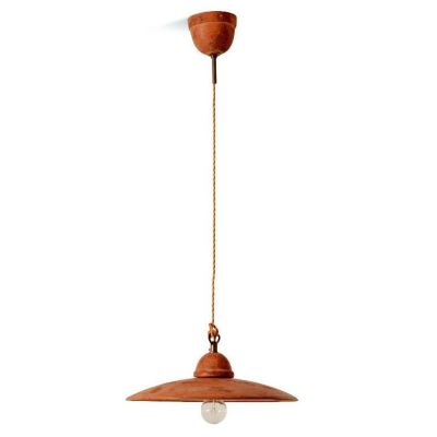 SETTIMELLO SOSPENSIONE RUSTICA PIATTO D22 CM IN TERRACOTTA LAVORATA A MANO IN ITALIA TOSCOT - Cristalensi Shop Online