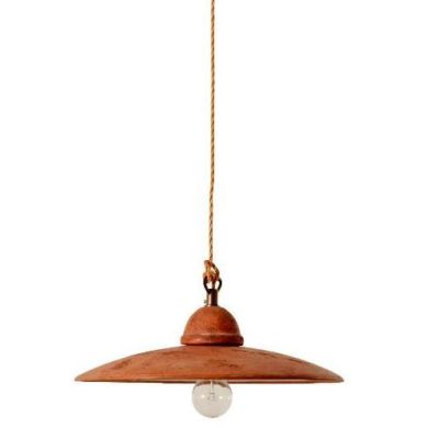 SETTIMELLO SOSPENSIONE RUSTICA PIATTO D35 CM IN TERRACOTTA LAVORATA A MANO IN ITALIA TOSCOT - Cristalensi Shop Online