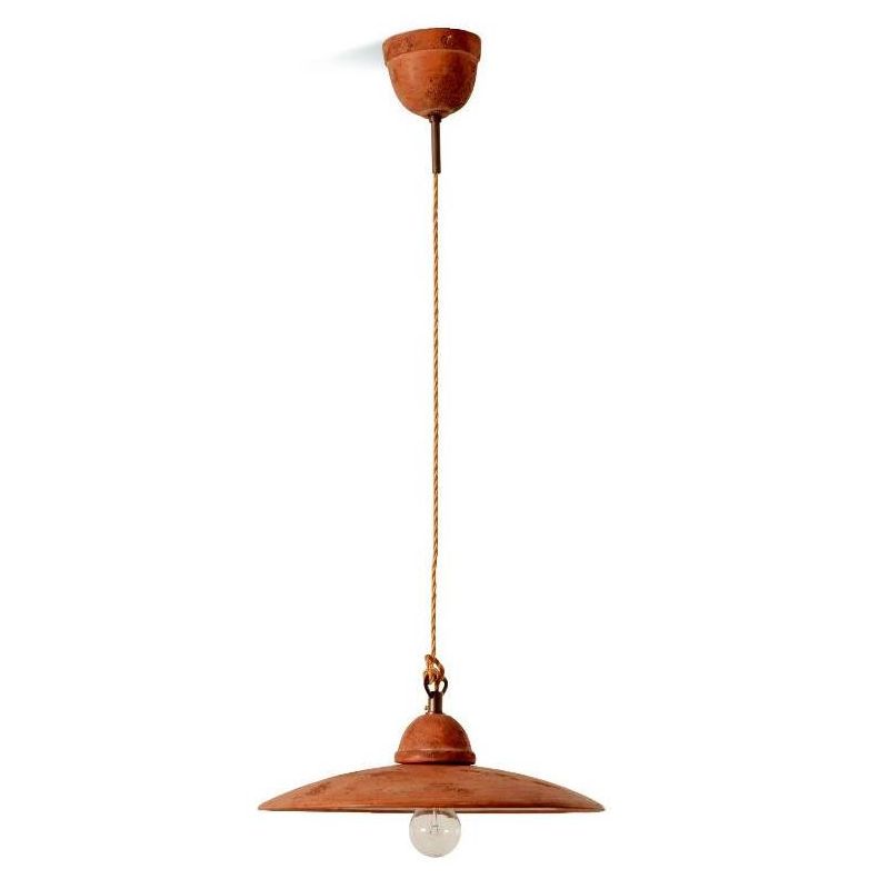 SETTIMELLO SOSPENSIONE RUSTICA PIATTO D35 CM IN TERRACOTTA LAVORATA A MANO IN ITALIA TOSCOT - Cristalensi Shop Online