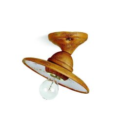 SETTIMELLO APPLIQUE SPOT RUSTICA PIATTO D22 CM IN TERRACOTTA LAVORATA A MANO IN ITALIA TOSCOT - Cristalensi Shop Online