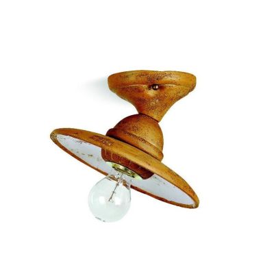 SETTIMELLO APPLIQUE SPOT RUSTICA PIATTO D22 CM IN TERRACOTTA LAVORATA A MANO IN ITALIA TOSCOT - Cristalensi Shop Online