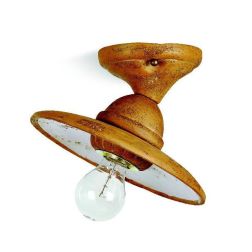 SETTIMELLO APPLIQUE SPOT RUSTICA PIATTO D35 CM IN TERRACOTTA LAVORATA A MANO IN ITALIA TOSCOT - Cristalensi Shop Online