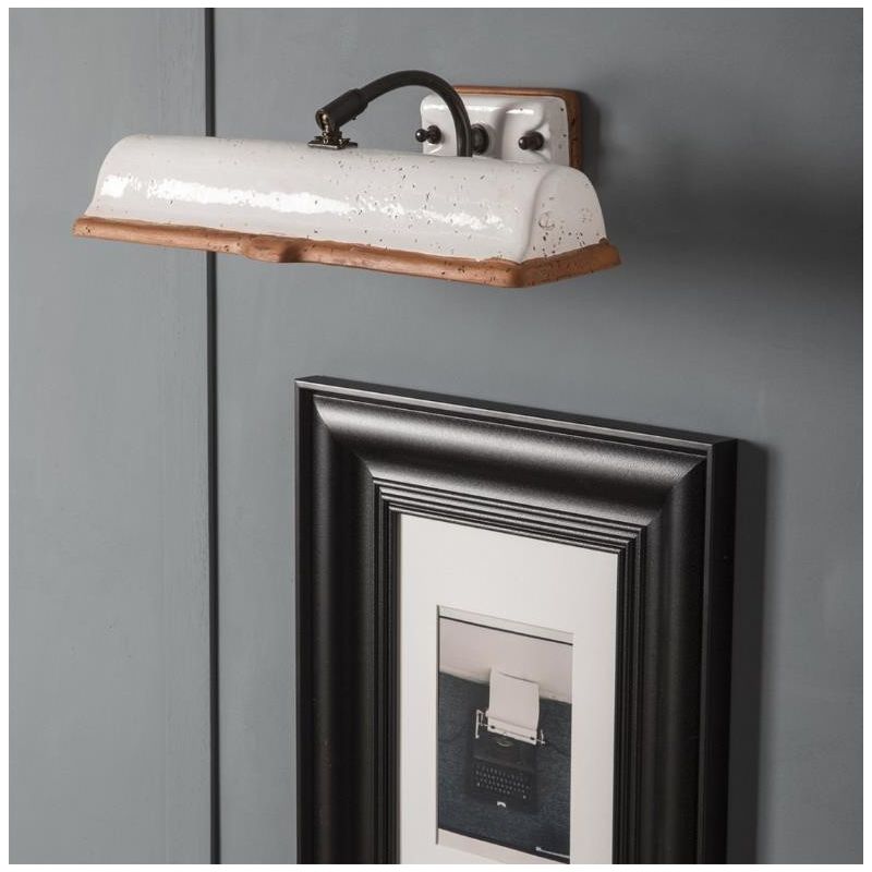 VINCI LAMPADA DA PARETE PER QUADRI O SPECCHI IN TERRACOTTA LAVORATA A MANO MADE IN ITALY TOSCOT - Cristalensi Shop Online